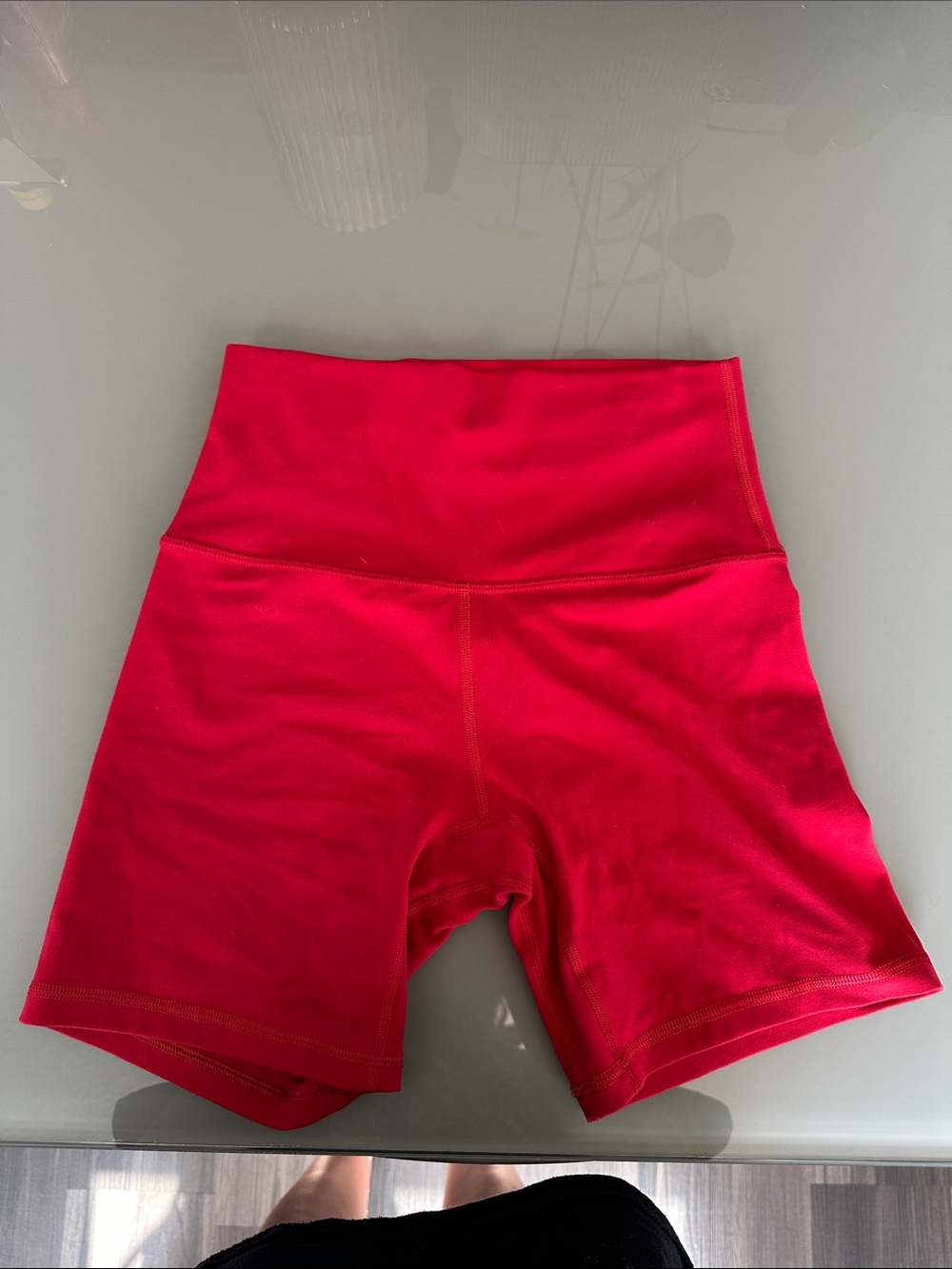 lululemon athletica High-Waist Bike Shorts in Bright Red-Pink